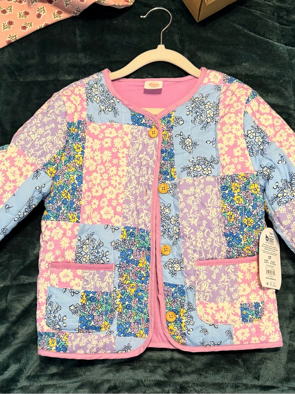 Patchwork Floral Kids Jacket - Pink, Blue & Lavender